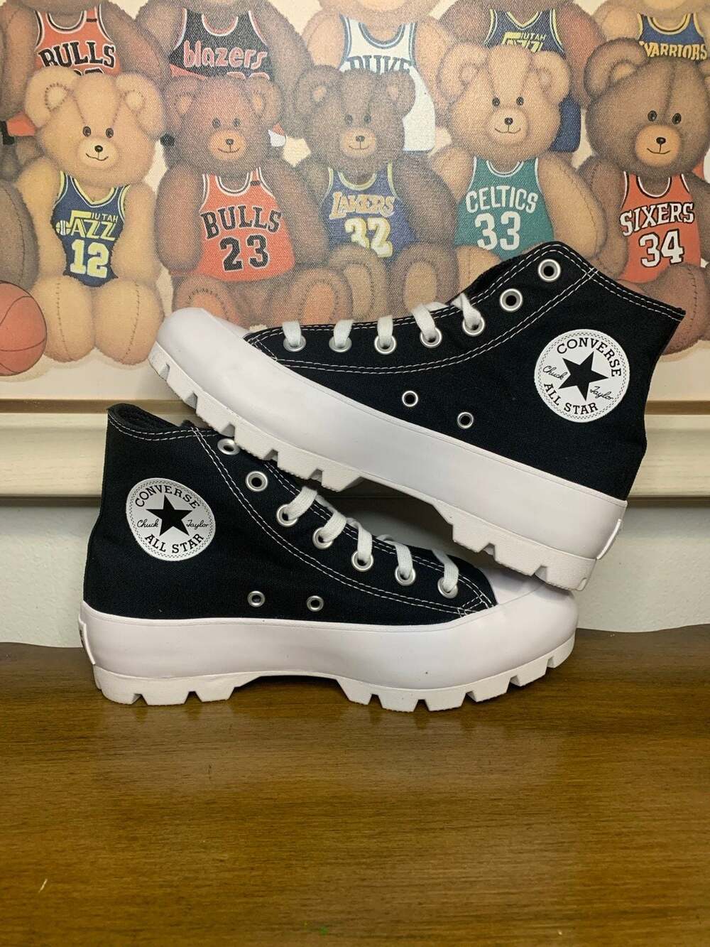 Converse All Star Lift Hi Shoes, Black Sneaker Us Women Size 7.5